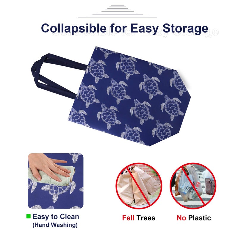 BeeGreen Animal Reusable Grocery Bags - W13*H13*D7 6 Packs Lightweight Shopping Totes with Long Handles, Water Resistant,Durable and Portable - Perfect for Groceries, Supermarket, Gifts, and More - Image 5