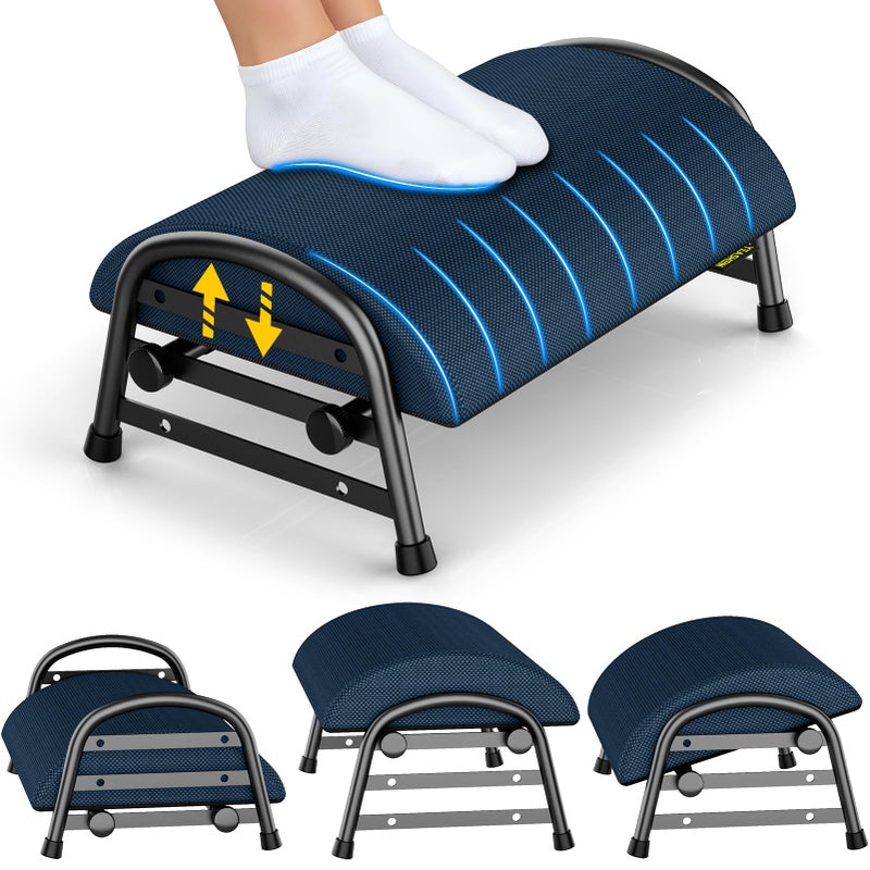 YEASHEIN Adjustable Foot Rest for Under Desk at Work, Ergonomic Under Desk Footrest with 6 Positions, Foot Stools for Under Office Desk Chair, Leg Rest for Home, Car, Computer, Gaming Accessories - Image 1