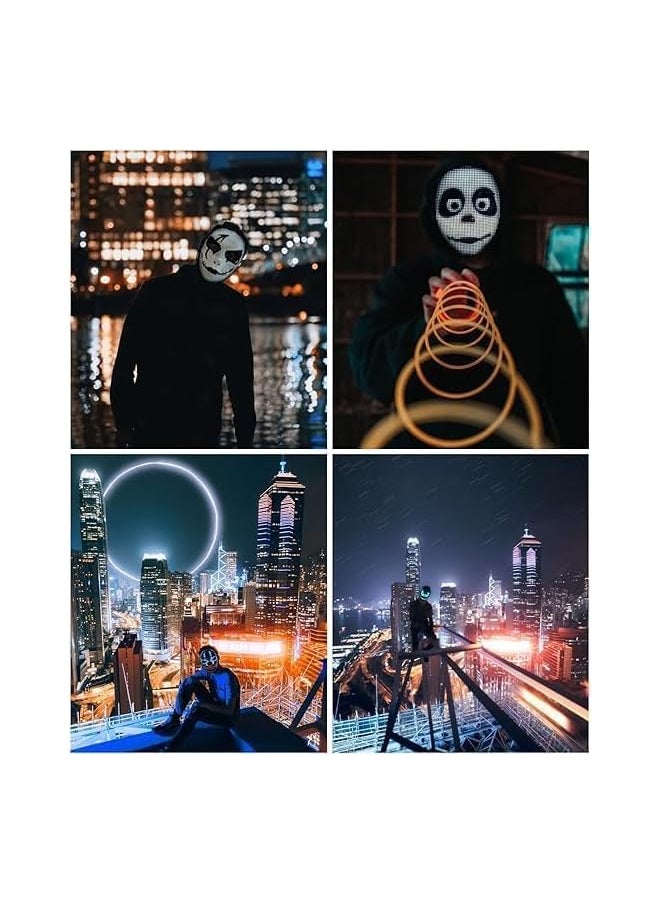 The Bros Face LED Mask with Bluetooth Programmable | LED Halloween Mask Digital Luminous Mask for Costume, 2024 Updated | Led Mask with Bluetooth-compatible App Controlled,Customizable Shining Mask  - Image 3