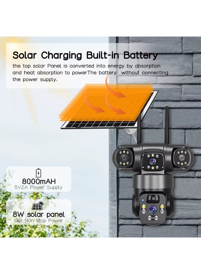 SUPER 5 6K 12MP 4G SIM Solar Camera Outdoor 3 Lens 3 Screen Surveillance CCTV PTZ Human Detect Auto Tracking Solar Security Camera V380 - Image 3