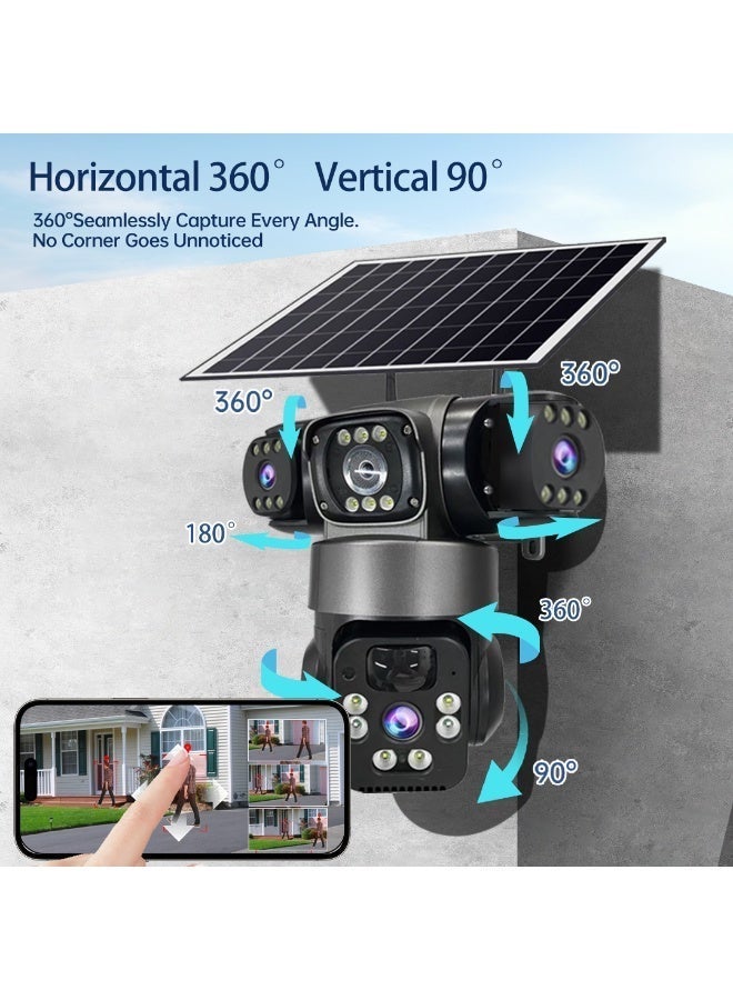 SUPER 5 6K 12MP 4G SIM Solar Camera Outdoor 3 Lens 3 Screen Surveillance CCTV PTZ Human Detect Auto Tracking Solar Security Camera V380 - Image 4