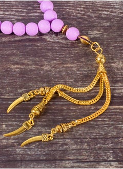 The Black Pearl Accessories Purple Alabaster Stone Prayer Bead of 33 Beads  - Image 4