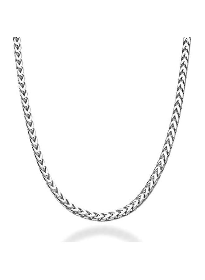 Arabest Solid 925 Sterling Silver, 18Kt Gold Plated Italian 2.5mm Franco Square Box Link Chain Necklace for Men, Made in Italy - Image 1