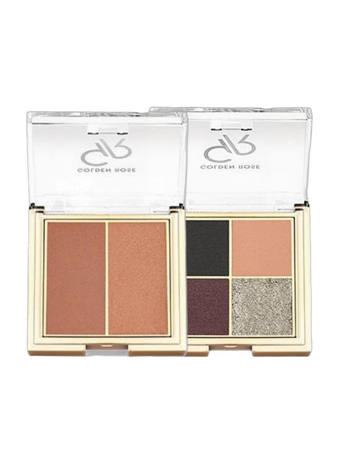 Golden Rose 05 WARM PEARL + QUATTRO EYESHADOW PALETTE -01 MIDNIGHT KISS  - Image 1