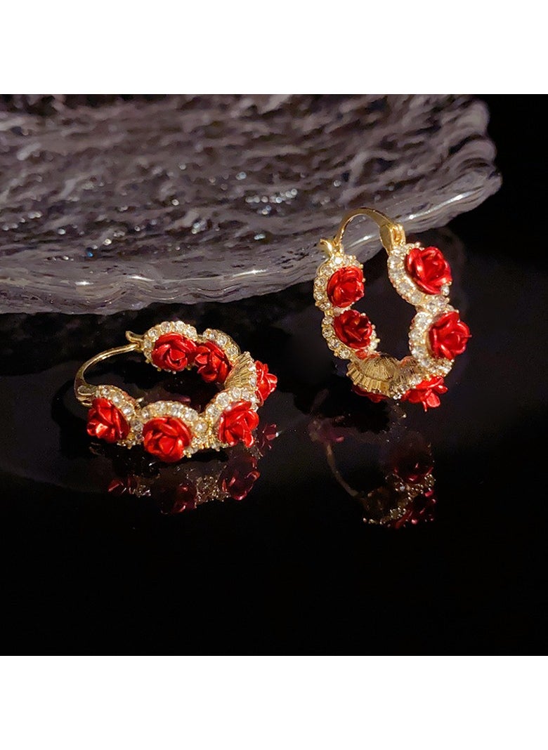 Generic - Red Rose Fashion Earrings - Image 1
