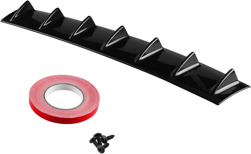 AUTO MT جهاز تفريغ الهواء الخلفي العالمي لجهاز السيارة سبويلر زعنفة القرش 7 أجنحة لامعة سوداء من ABS - Image 2