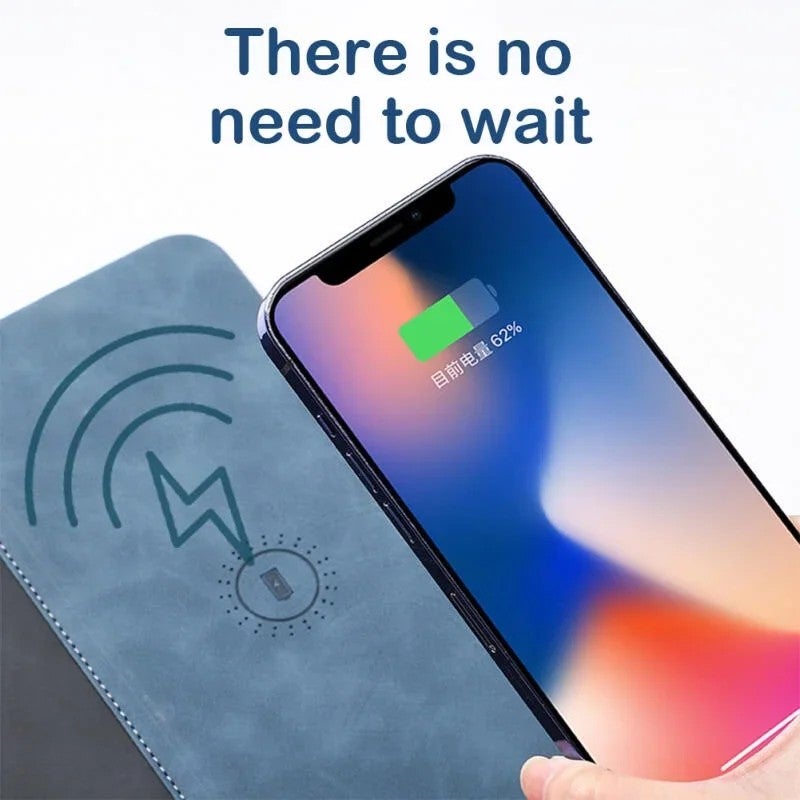 Bluejw 15W Wireless Charging Mouse Pad 2-in-1 PU Leather Desk Pad for Gaming & Office - Fast Charger Mousepad for Computers & Laptops - Image 4