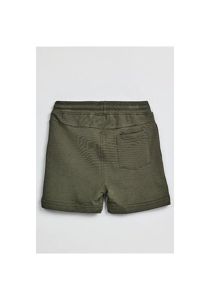 R&b Print Detail Knitted Shorts with Drawstring Waist