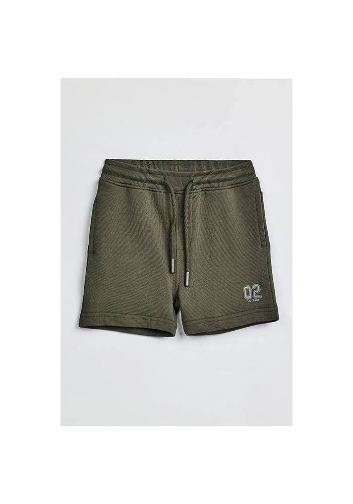 R&b Print Detail Knitted Shorts with Drawstring Waist