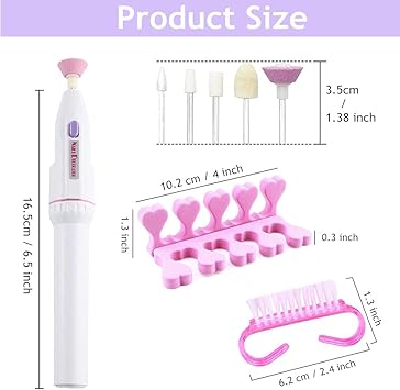 RuiChy 5in1 Electric Manicure Set Nail Drill File Grinder Grooming Kit with Nail Brush and Foam Toe Separators Callus Remover Nail Buffer Polisher Nail Art Pedicure Kit for Home Salon by RuiChy - Image 2