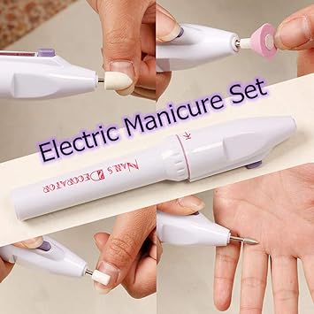 RuiChy 5in1 Electric Manicure Set Nail Drill File Grinder Grooming Kit with Nail Brush and Foam Toe Separators Callus Remover Nail Buffer Polisher Nail Art Pedicure Kit for Home Salon by RuiChy - Image 4