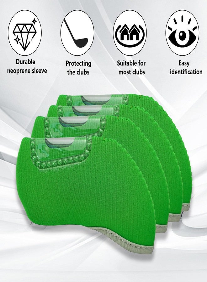 Huakaile 10Pcs Golf Covers Golf Wedge Headcovers Golf Club with See Through Window Clear Visible Head Covers Golf Accessories for Putters, Golf Beginner, Women Men (Green) - Image 5