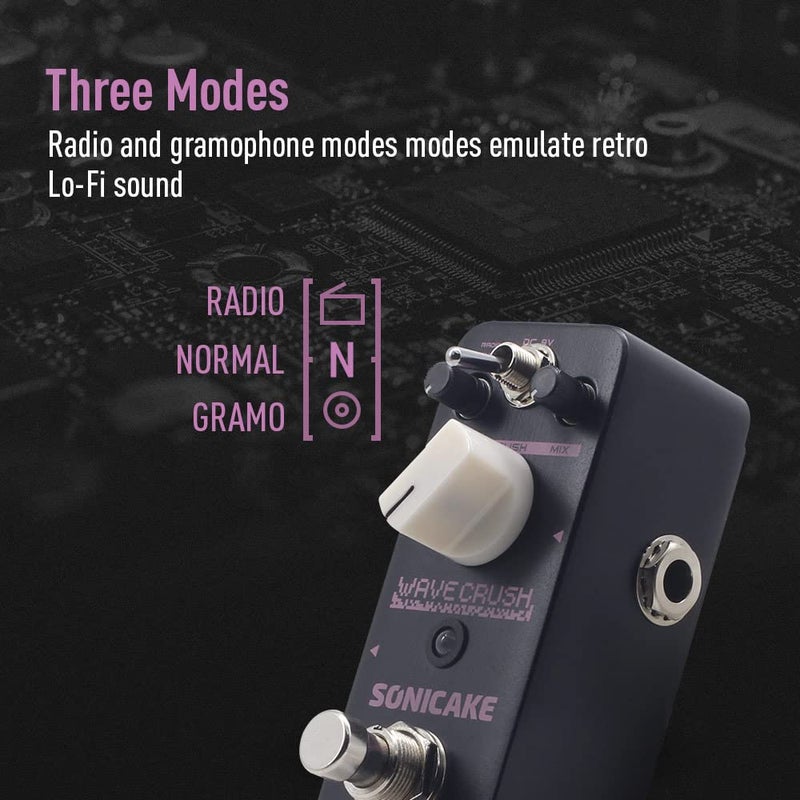 SONICAKE QSS-20 Wave Crush Bitcrusher Guitar Pedal Bitcrush Digital Bitcrusher Sampling Rate Sample Reducer Guitar Effects Pedal Synth Synthesizer LoFi - Image 3