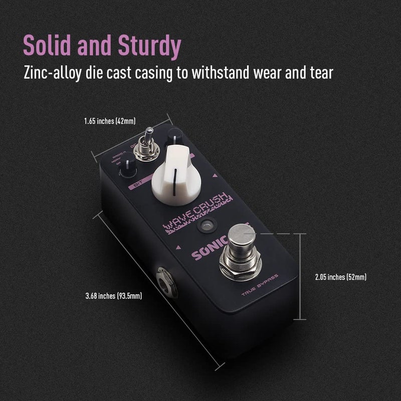 SONICAKE QSS-20 Wave Crush Bitcrusher Guitar Pedal Bitcrush Digital Bitcrusher Sampling Rate Sample Reducer Guitar Effects Pedal Synth Synthesizer LoFi - Image 5
