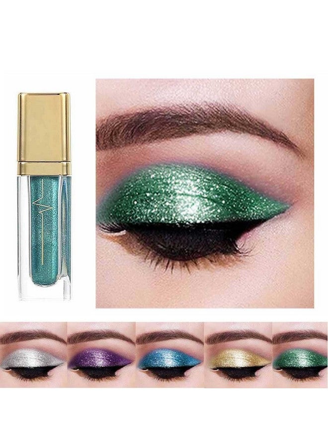 Kilshye ظلال عيون سائلة لامعة ظلال عيون لامعة ظلال عيون معدنية ظلال عيون عالية الصبغة ظلال عيون طويلة الأمد مقاومة للماء مكياج سائل للنساء والفتيات عبوة من 1 (Cgreen 18) - Image 2