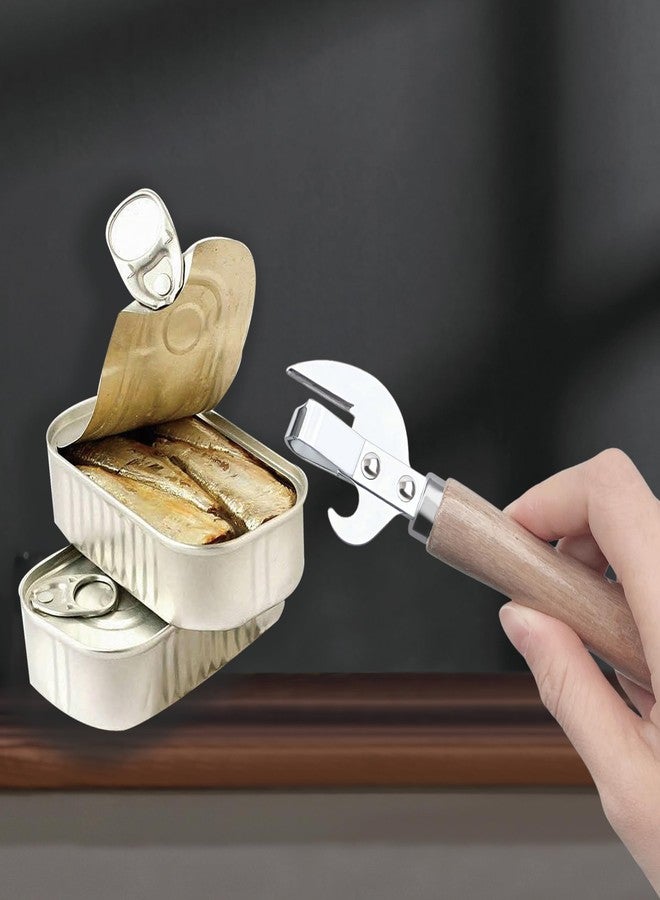مجموعة أدوات LIGHUFEIC الكلاسيكية المكونة من 3 قطع من الفولاذ المقاوم للصدأ، تتضمن فتاحة علب معدنية ومفتاح فلين، وفتاحة علب خشبية بتصميم كلاسيكي ساحر. - Image 3