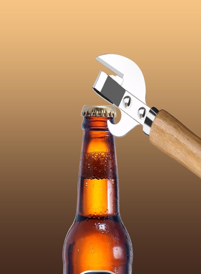 مجموعة أدوات LIGHUFEIC الكلاسيكية المكونة من 3 قطع من الفولاذ المقاوم للصدأ، تتضمن فتاحة علب معدنية ومفتاح فلين، وفتاحة علب خشبية بتصميم كلاسيكي ساحر. - Image 4