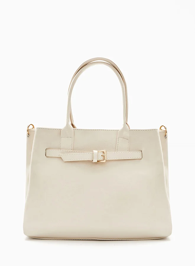 Wecre8 Cream Soft-Structured Handbag