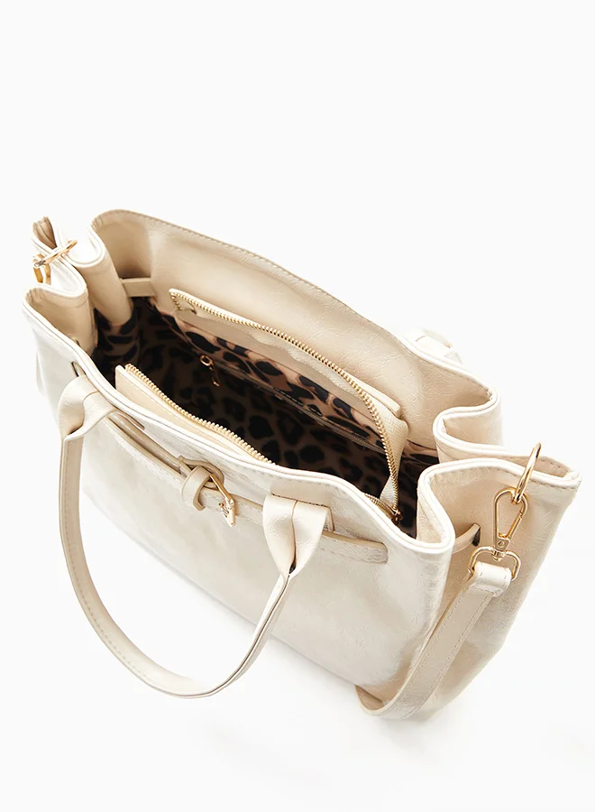 Wecre8 Cream Soft-Structured Handbag