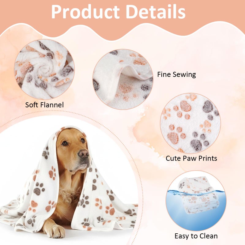 PEASUG Dog Blankets for Medium Dogs, Cat, Premium Soft Dog Blankets for Small Dog Washable, Puppy Blanket Dogs Essentials for Puppies (1, White, 41" x 30") - Image 2