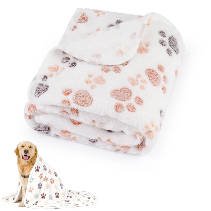 PEASUG Dog Blankets for Medium Dogs, Cat, Premium Soft Dog Blankets for Small Dog Washable, Puppy Blanket Dogs Essentials for Puppies (1, White, 41" x 30") - Image 1