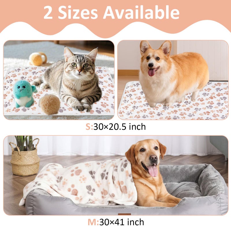 PEASUG Dog Blankets for Medium Dogs, Cat, Premium Soft Dog Blankets for Small Dog Washable, Puppy Blanket Dogs Essentials for Puppies (1, White, 41" x 30") - Image 3
