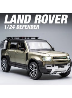 CHE ZHI 1:24 Scale Land Rover Defender Toy Cars, Diecast Model Luxury Metal Car Collection, Collectible Toys, Zinc Alloy Pull Back with Front and Back Lights and Sound, Open Doors Green  - Image 5