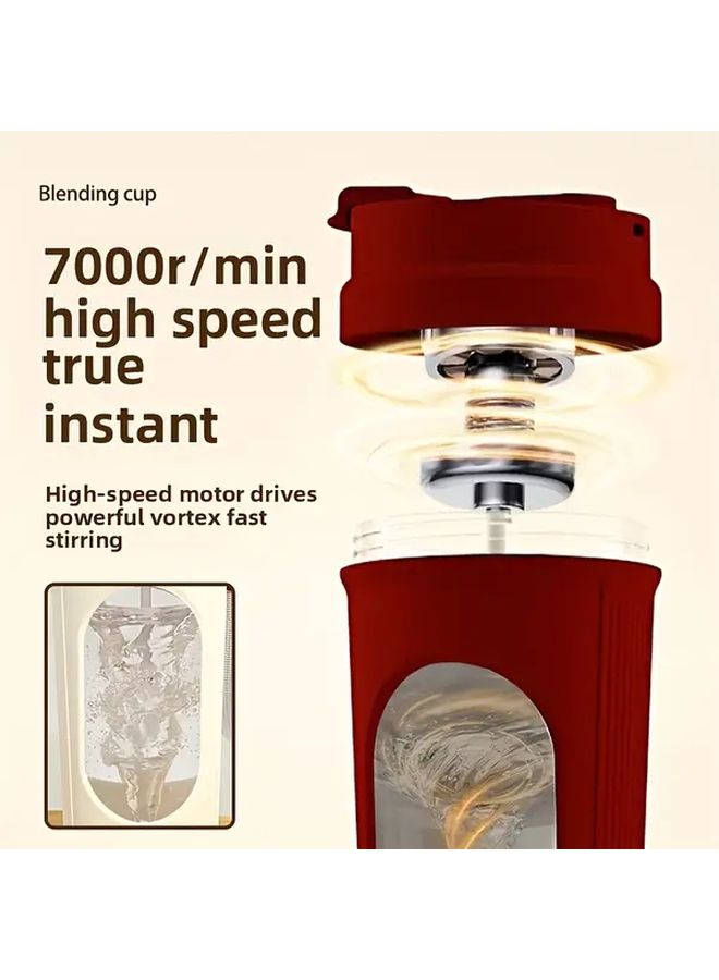 Beige Portable Electric Coffee Mug USB Rechargeable One Touch Mixer IPX4 Waterproof Food Grade Material Travel Office - Image 5