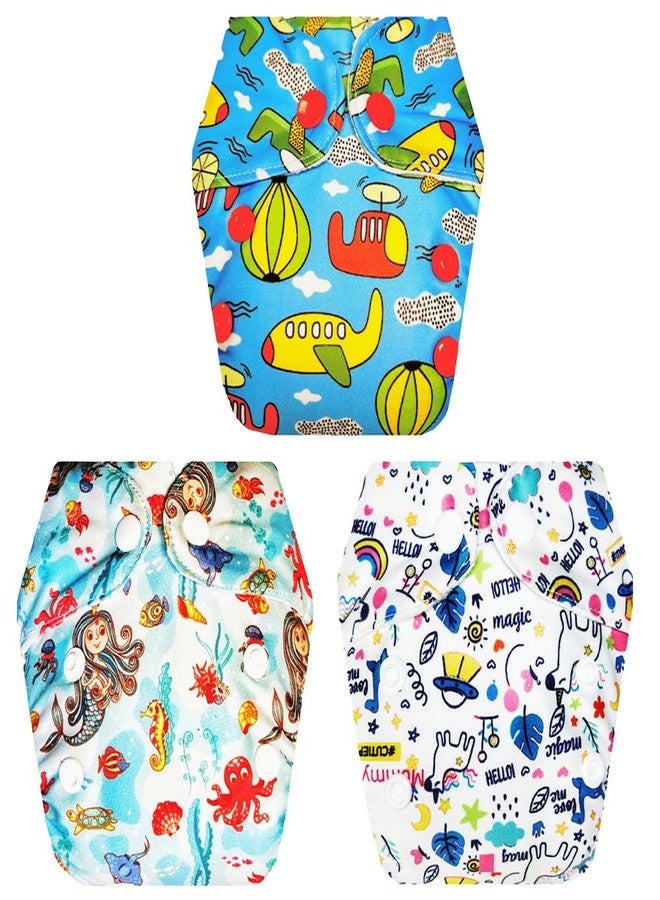 Dumbledo Premium Newborn Cloth Diaper with Integrated Insert (Pack of 3) | Dry Feel and Comfortable | Leakproof | Easy to Clean | Worry-Free Diapering | 0 - 4 Months | Unisex Baby - Image 1