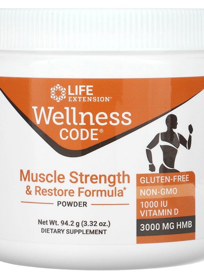 Wellness Code Muscle Strength & Restore Formula Powder 3.32 oz (94.2 g)