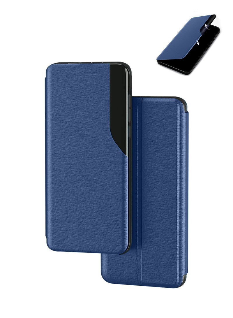 Wtech Samsung Galaxy S25 Ultra 5G 2025 Smart Mirror Window Flip Phone Case Auto Sleep Wake Cover (MCFLSN) - Navy Blue - Image 1