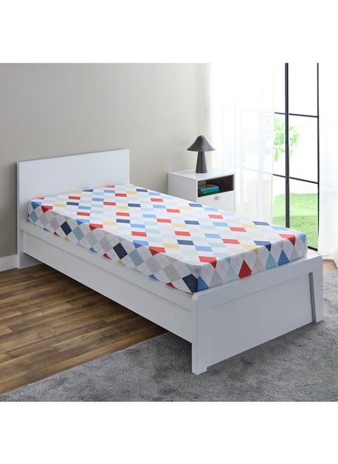 Nora Plaid Microfibre Single Fitted Sheet - 90x190+25 cm
