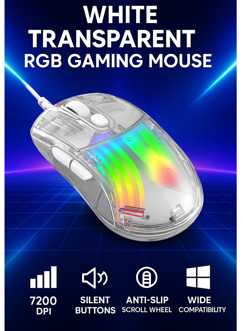 XUNFOX XYH10 Wired Transparent Mouse RGB Light Mechanical Gaming Mouse E-sports Mute - Image 1
