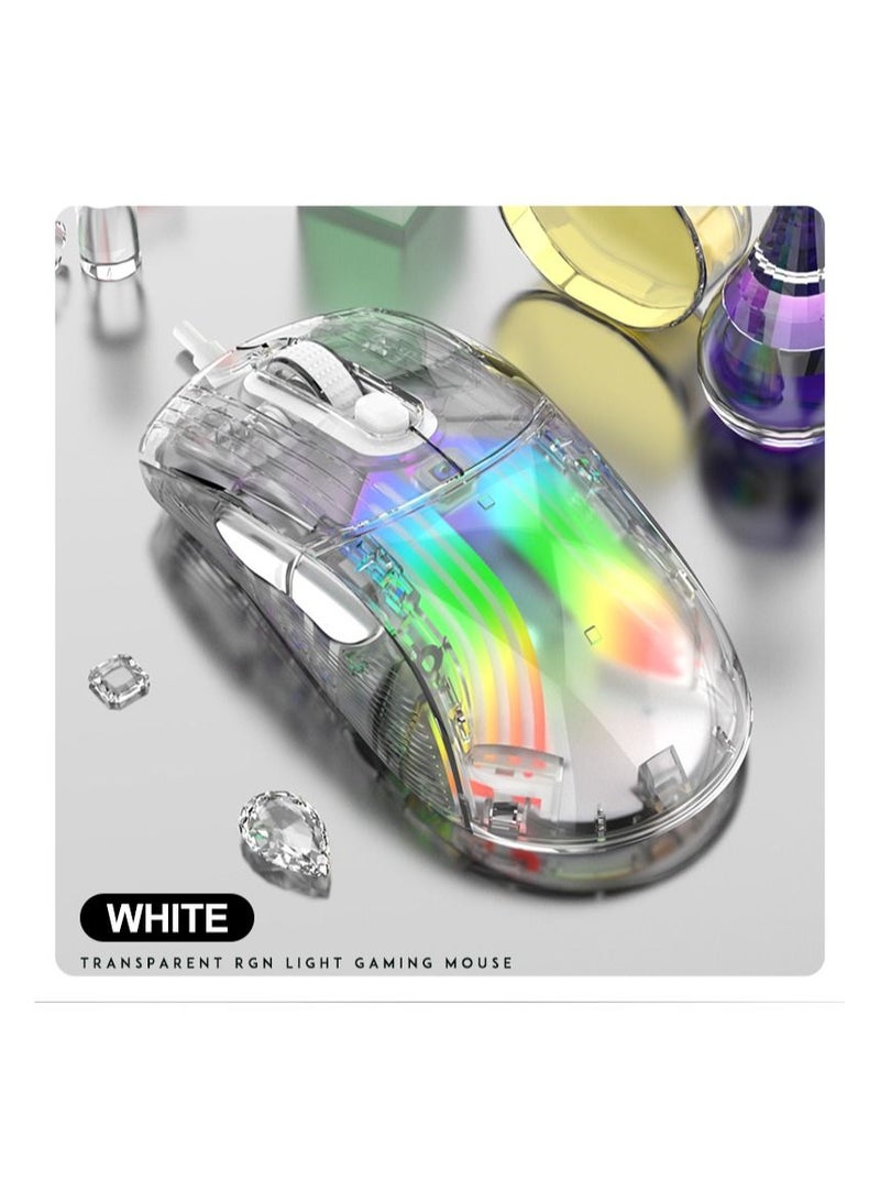 XUNFOX XYH10 Wired Transparent Mouse RGB Light Mechanical Gaming Mouse E-sports Mute - Image 2