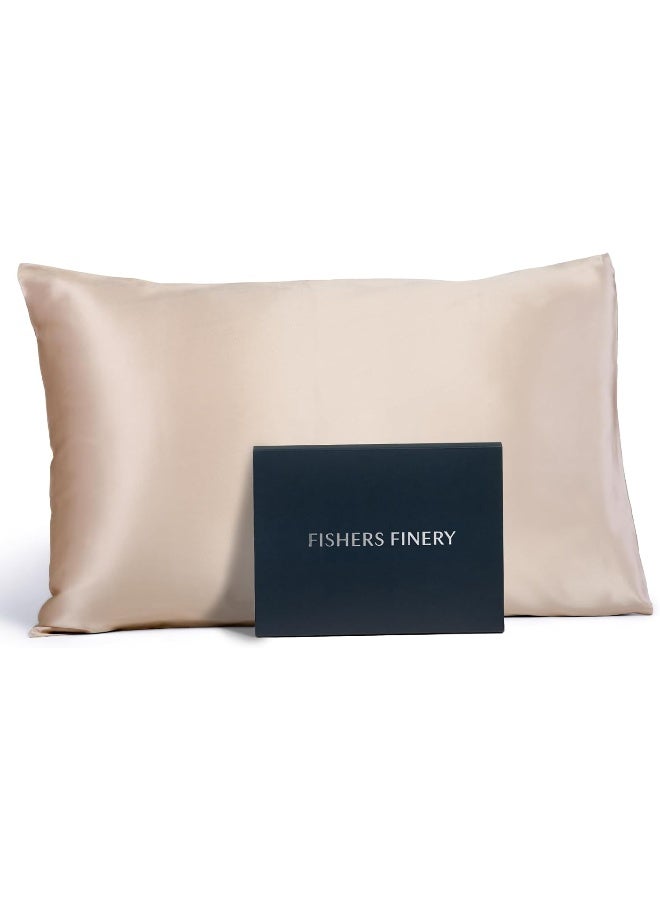 Fishers Finery 19mm 100% Pure Mulberry Silk Pillowcase, Quality Tested (Taupe, Q) - Image 2
