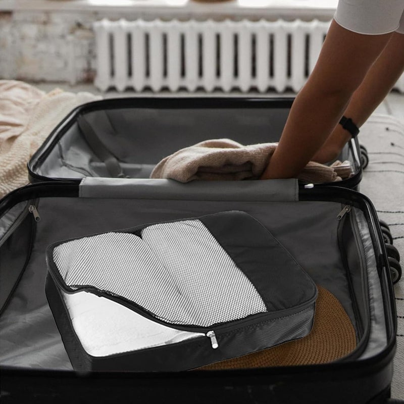 ALANX Packing Cubes for Suitcases 4 Piece Mesh Zipper Cubes Organizer Set Clothes Storage Bags Set for Luggage Travel Organisers Accessories (Black, Medium) - Image 5