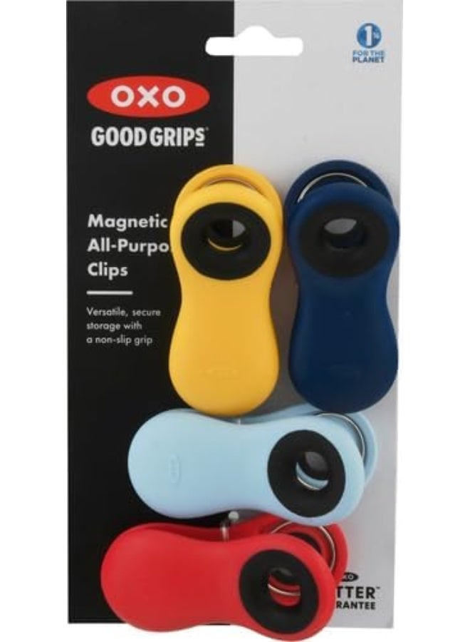 OXO Good Grips Collection Bag Clip, 4 Piece All-Purpose Set, Red/Orange/Green/Blue - Image 2