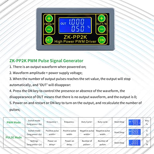 EC Buying Function Signal Generator, ZK-PP2K PWM Pulse Frequency Generator, 1Hz-150KHz PWM Motor Speed Regulation/LCD Pulse Frequency Cycle Module Adjustable Driver Module/PWM Signal Generator - Image 2