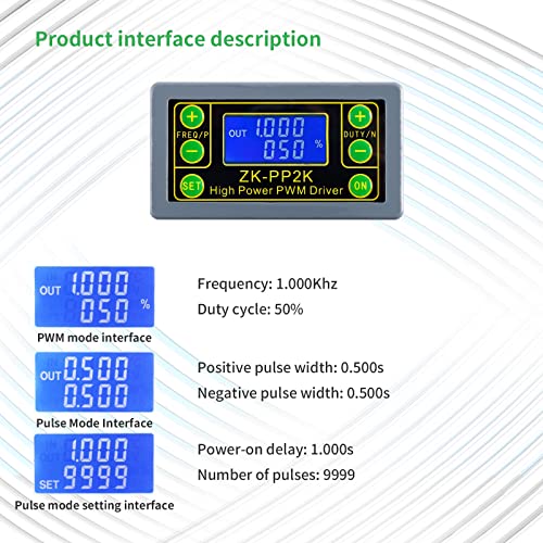 EC Buying Function Signal Generator, ZK-PP2K PWM Pulse Frequency Generator, 1Hz-150KHz PWM Motor Speed Regulation/LCD Pulse Frequency Cycle Module Adjustable Driver Module/PWM Signal Generator - Image 4