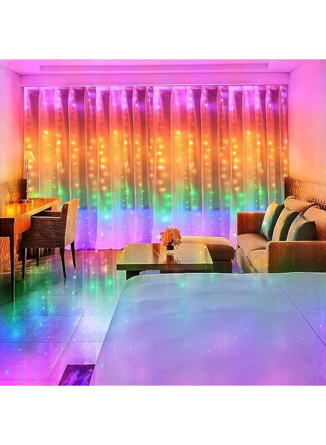 Lexton Curtain Lights | Multicolor | Plug Sourced | 8 Lighting Modes | Pack of 1 | Curtain Light for Room Decoration, Party, Occasionally Décor