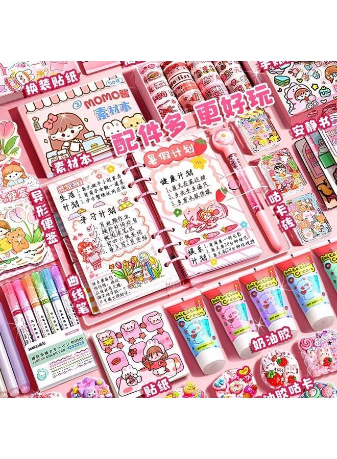 Bluejw Hand Account Suit Gift Box Hand Account Book Girl's Cute Toy Hand Account Book Girl's Children's Stationery June 1 Children's Day Full - Image 3