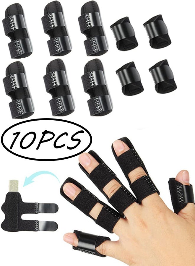10 Pcs Trigger Finger Splint Finger Brace for Straightening or Support for Fingers,Thumb Brace, Broken Finger Protector, Broken Fingers Straightening,Pain Relief, Suitable for thumb, Index, Middle, Ring, Pinky - Image 1