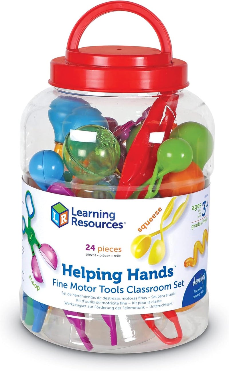 Learning Resources Helping Hands Fine Motor Tools Classroom Set,24 Pieces, Ages 3+, fine motor skills, teacher resources for classroom, sensory toys for toddlers, Scoopers and Tweezers toys - Image 4