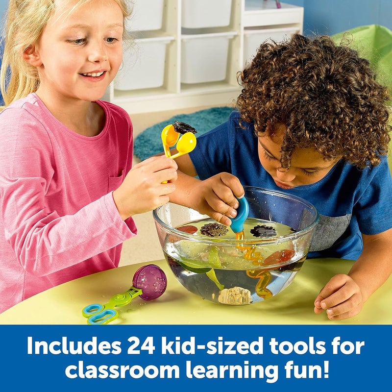 Learning Resources Helping Hands Fine Motor Tools Classroom Set,24 Pieces, Ages 3+, fine motor skills, teacher resources for classroom, sensory toys for toddlers, Scoopers and Tweezers toys - Image 5