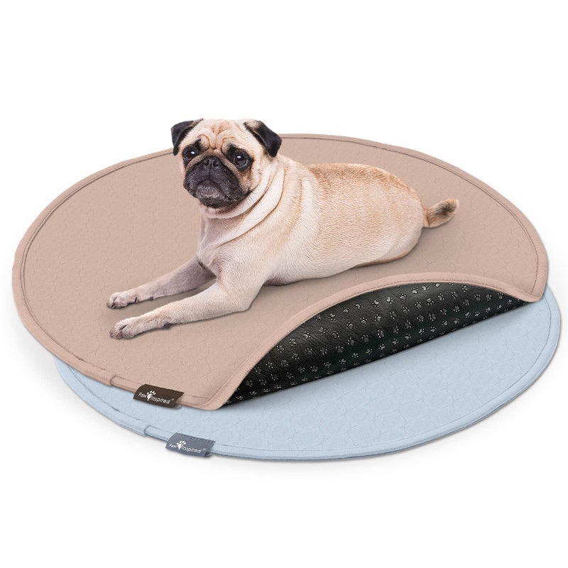 Paw Inspired Round Washable Pee Pads for Dogs 2 Pack Reusable Puppy Pads for Potty Training Whelping Waterproof Mat Leakproof NonSlip Liners 29 Inch Pack of 2 - Image 3