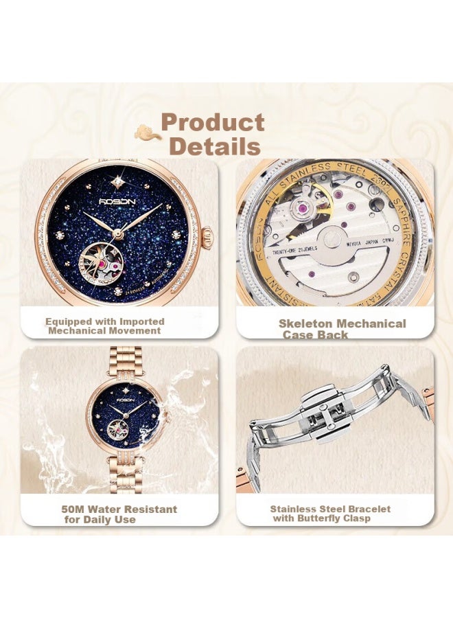 Rosdn Armani Series Birthday 3.8 Festival Gift Women's Mechanical Luxury Watch Top Ten Famous Brands - Image 5