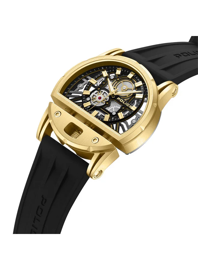 POLICE Daintree 2.0 Black Dial Black Silicone Strap Analog Watch for Men - 46mm