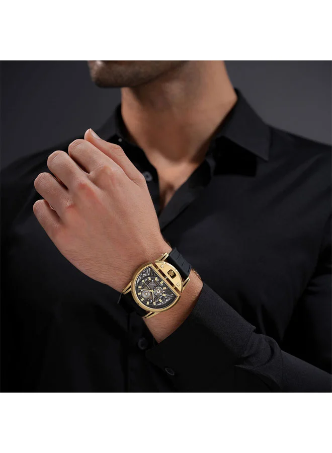 Police black Men's Daintree 2.0 Black Dial Black Silicone Strap Analog Watch for Men - 46mm for Men | Best Price UAE