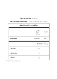MYVITAMINS Myvitamins Essential BCAA 270 Tablets 67 Serving  - Image 2