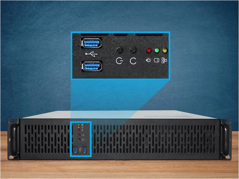 Rosewill 2U Server Chassis Rackmount Case, 4X 3.5 Bays, 2X 2.5 Devices, ATX Compatible, Up to 4X 80mm Fans, 2X USB 3.0, Silver/Black - RSV-Z2850U - Image 4